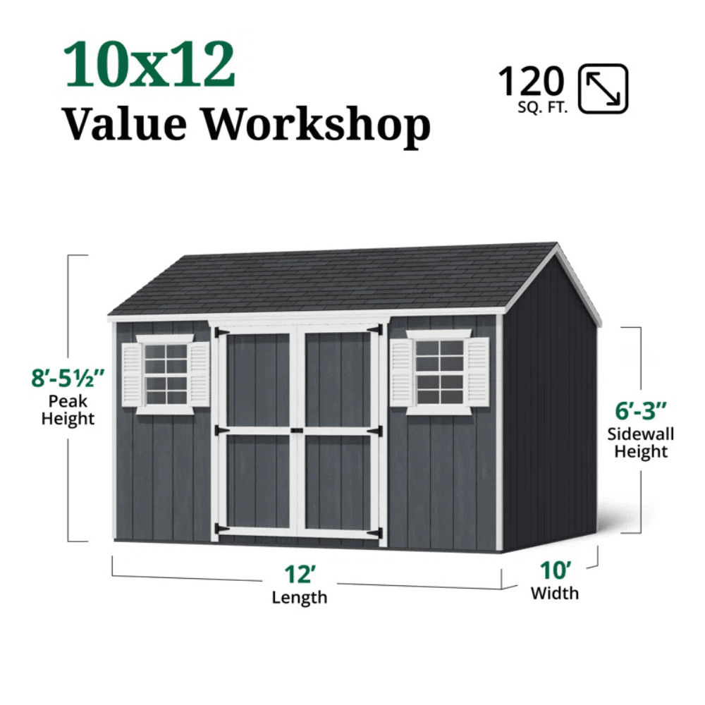 Little Cottage Co. Value Workshop Outdoor Wood Storage Shed