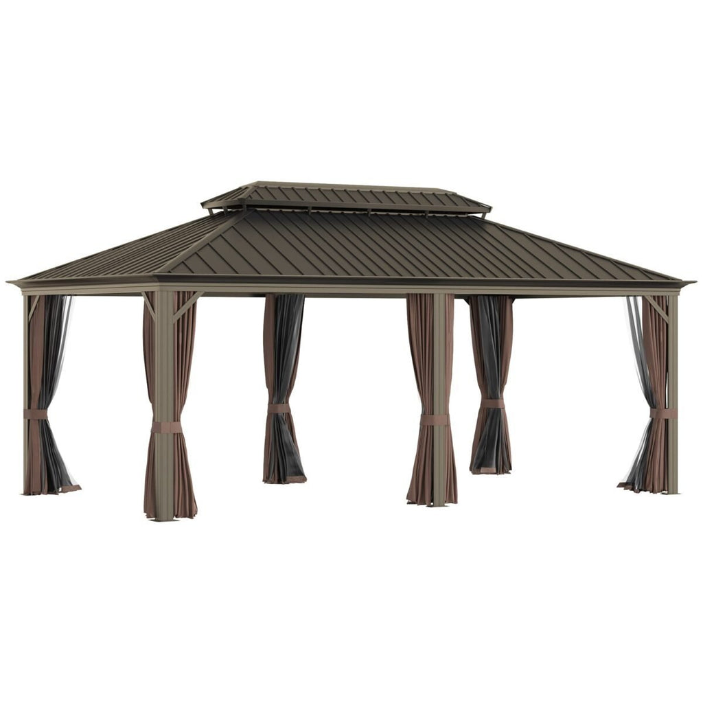 Sunmthink Hardtop Gazebo Double Roof 3.7m x 6.1m