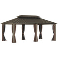 Sunmthink Hardtop Gazebo Double Roof 3.7m x 6.1m